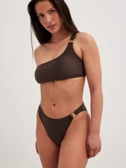 NA-KD Hauts De Bikinis Col Montant Hauts De Bikini Femme Marron