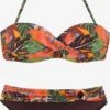 Bikinis à Armatures Balconnet Bikini Femme Chocolat / Orange