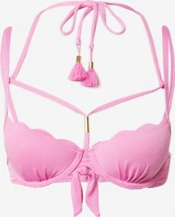 Hunkemöller Hauts De Bikinis Avec Armatures Balconnet Hauts De Bikini Scallop Femme Rose