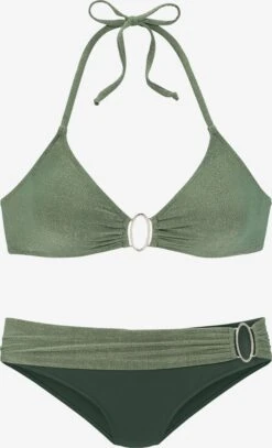 Jette Grands Bonnets Triangle Bikini Femme Vert / Olive