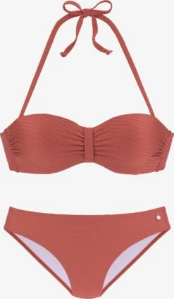 S.Oliver Bikinis à Armatures Bandeau Bikini Femme Rouge Rouille