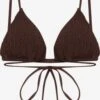 PULL & BEAR Hauts De Bikinis Triangles Triangle Hauts De Bikini Femme Brun Foncé -Lumiere de Bikini Boutique ed0306ee797d70efacc8824770ec48a3