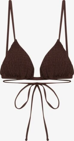 PULL & BEAR Hauts De Bikinis Triangles Triangle Hauts De Bikini Femme Brun Foncé