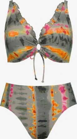 Ulla Popken Grands Bonnets Triangle Bikini Femme Kaki / Vert Foncé