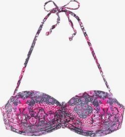 Buffalo Hauts De Bikinis Bandeaux Bandeau Hauts De Bikini Happy Femme Aubergine / Rose / Rose
