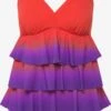 Ulla Popken Tankinis Tankini Femme Violet Foncé / Rouge Vif -Lumiere de Bikini Boutique ee7e46379c158e496eb7f2e3971706a7