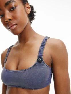 Calvin Klein Swimwear Hauts De Bikinis Bustiers Bustier Hauts De Bikini Femme Indigo -Lumiere de Bikini Boutique efb0e5d0b067fb34740e2fb72a6303e3