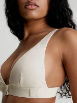 Calvin Klein Swimwear Hauts De Bikinis Triangles Triangle Hauts De Bikini Femme Blanc Naturel -Lumiere de Bikini Boutique f4a5a6ef1ecf25010918240c3585a86f