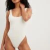 NA-KD Maillots De Bain Une Pièce Bustier Maillot De Bain Femme Blanc Naturel